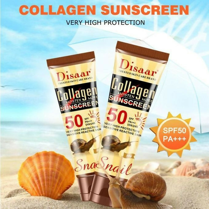 Disaar Snail Collagen Sunscreen Cream SPF50+ - 50g