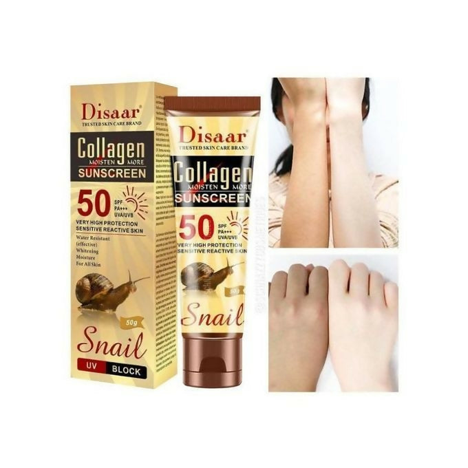 Disaar Snail Collagen Sunscreen Cream SPF50+ - 50g