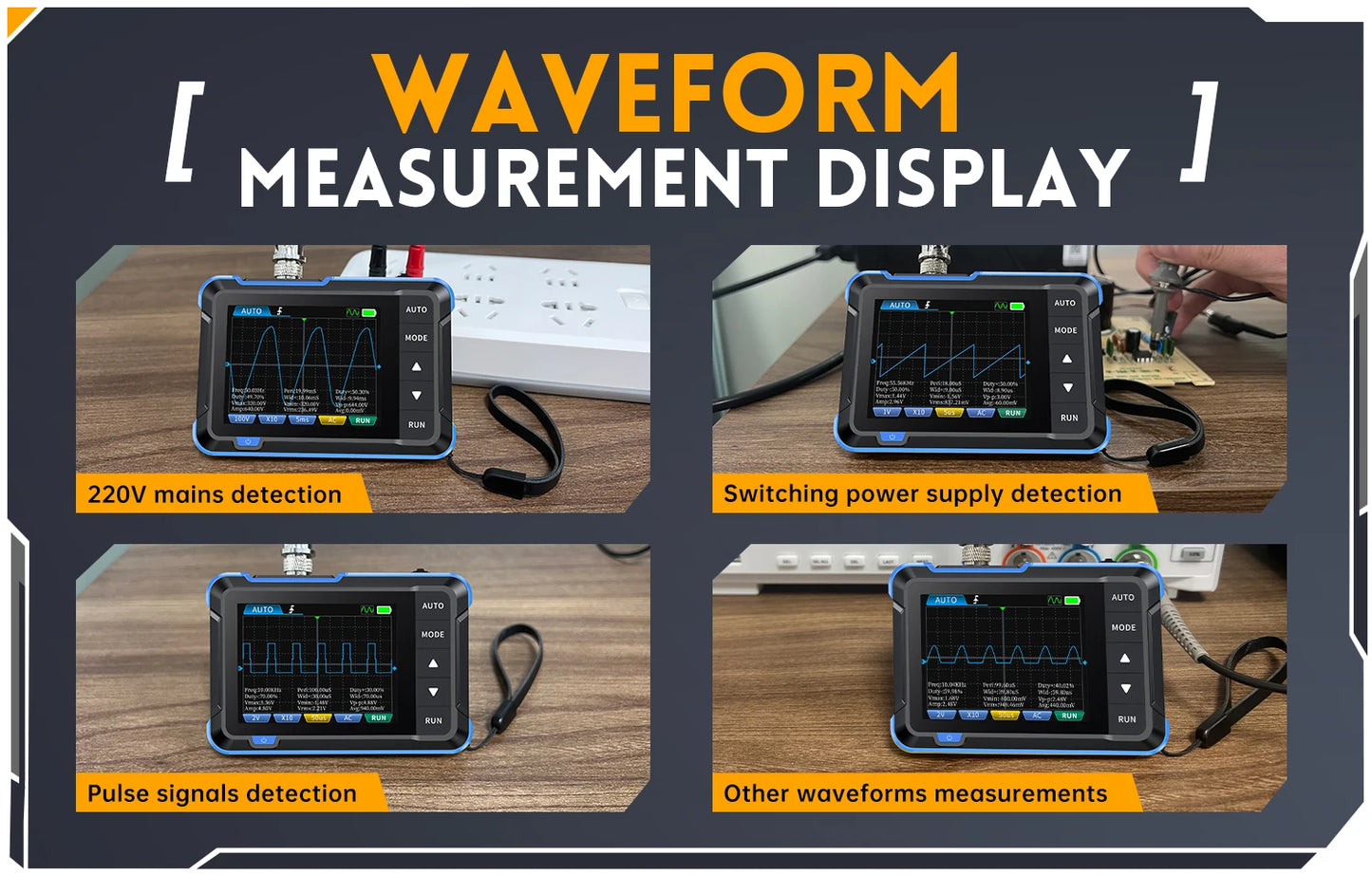 FNIRSI DSO152 DSO153 New Mini Handheld Digital Oscilloscope Portable 2.5MSa/s 200KHz Analog Bandwidth 800 VPP with PWM Output