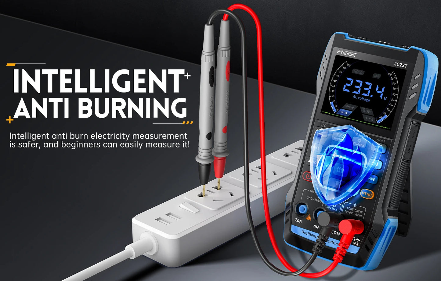 FNIRSI 2C23T Handheld Digital Oscilloscope Multimeter + Function Signal Generator 2023 Latest 3IN1 Dual Channel 10MHZ*2 50MS/s