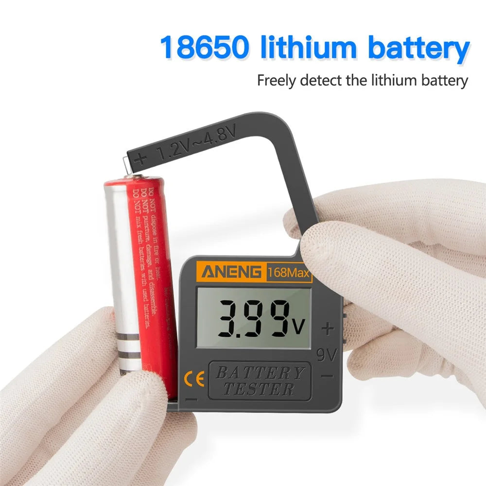 For 9V AAA 168 Max Battery Checker Button Cell Tester Digital Lithium Battery Capacity Tester Universal Analyzer Display Check
