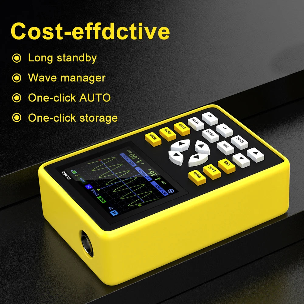 FNIRSI 5012H Handheld Digital Oscilloscope 500MS/s Sampling Rate 10MHz Analog Bandwidth 2.4 Inches Support Waveform Storage