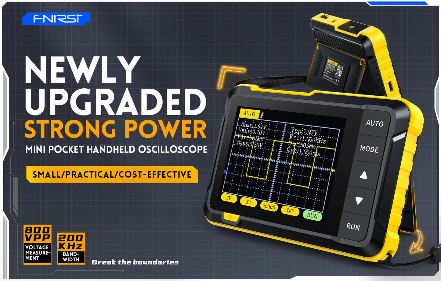 FNIRSI DSO152 Portable Mini Handled Digital Oscilloscope Auto 200KHz Bandwidth 2.5MSa/s Sampling Rate Electronics Repair Tools