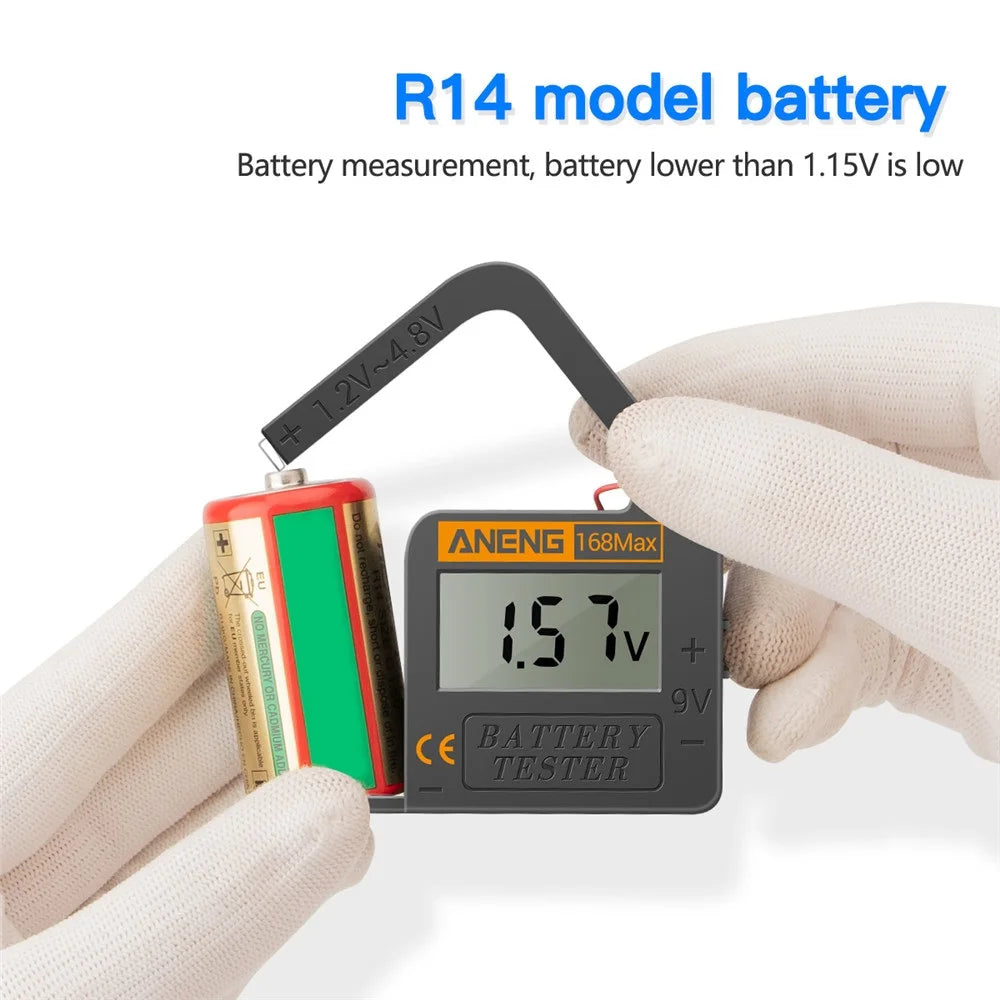 For 9V AAA 168 Max Battery Checker Button Cell Tester Digital Lithium Battery Capacity Tester Universal Analyzer Display Check