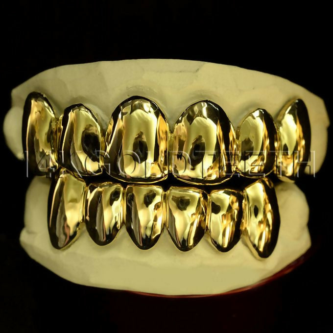 Fashion Gold Grillz/Slugs 24 K Gold Plated (TOP&BOTTOM)