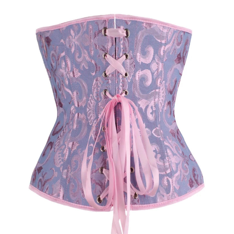Underbust Corset Floral Push Up Boned Bustier Gothique Korsett For Women Front Busk Gorset Korse Sexy Women Gothic Corset