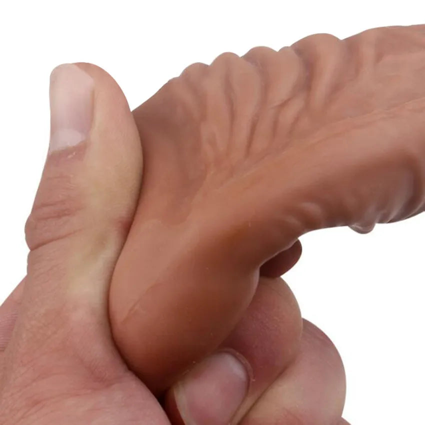Reusable Penis Sleeve Enlargement Condoms Sex Toys For Men Dildo Extender Enhancer Sex Delay Realistic Condom Intimate Goods
