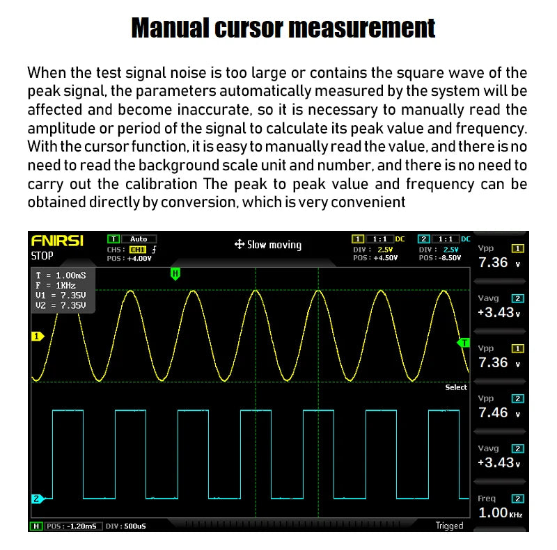FNIRSI-1014D Dual Channel Desktop Digital Oscilloscope 100MHz* 2 Analog Bandwidth 1GSa/s Sampling Rate 10Mhz Signal Generator