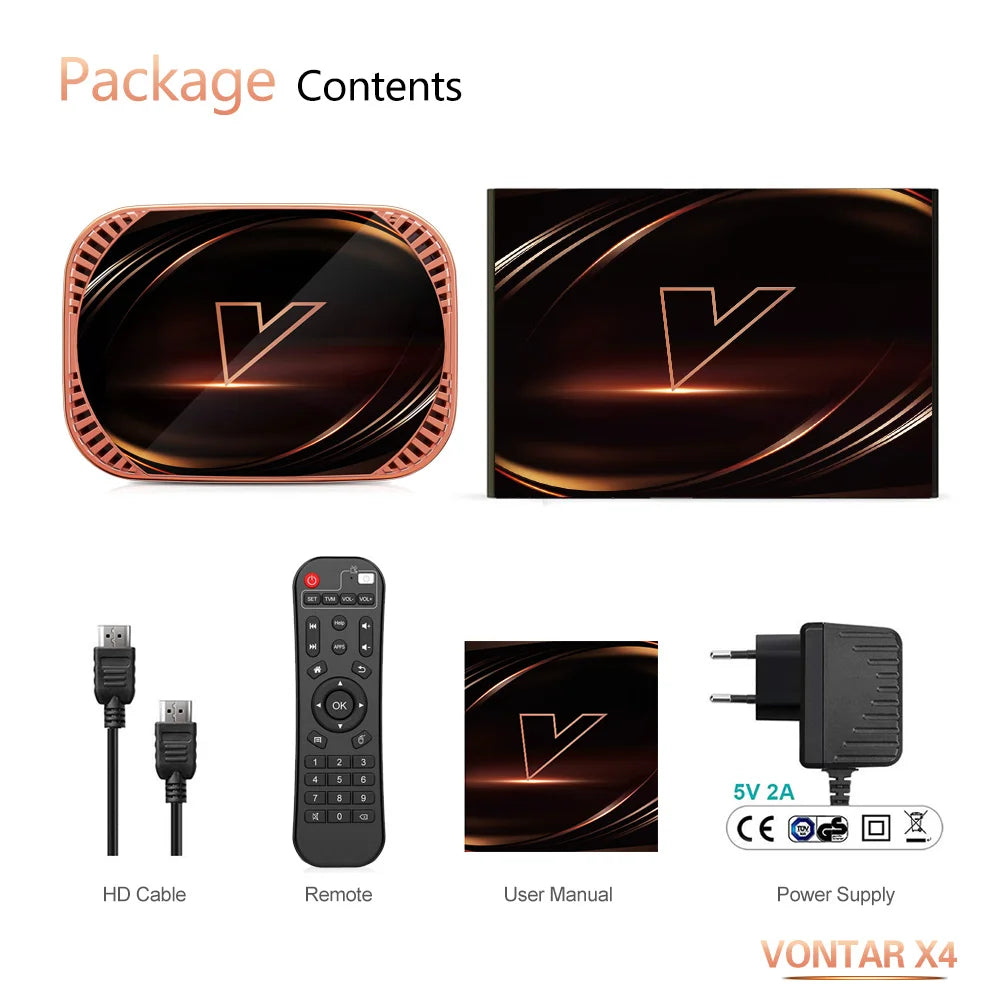 VONTAR X4 Amlogic S905X4 Smart TV Box Android 11 4GB 128G 32GB 64GB Wifi BT AV1 Media Player TVBOX 4K 1000M Set top box