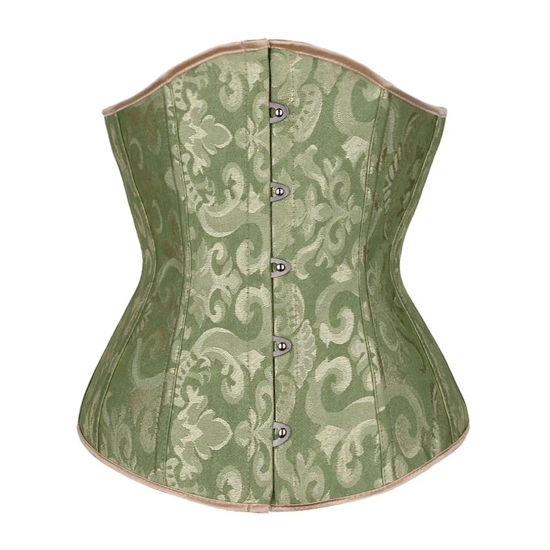 Underbust Corset Floral Push Up Boned Bustier Gothique Korsett For Women Front Busk Gorset Korse Sexy Women Gothic Corset