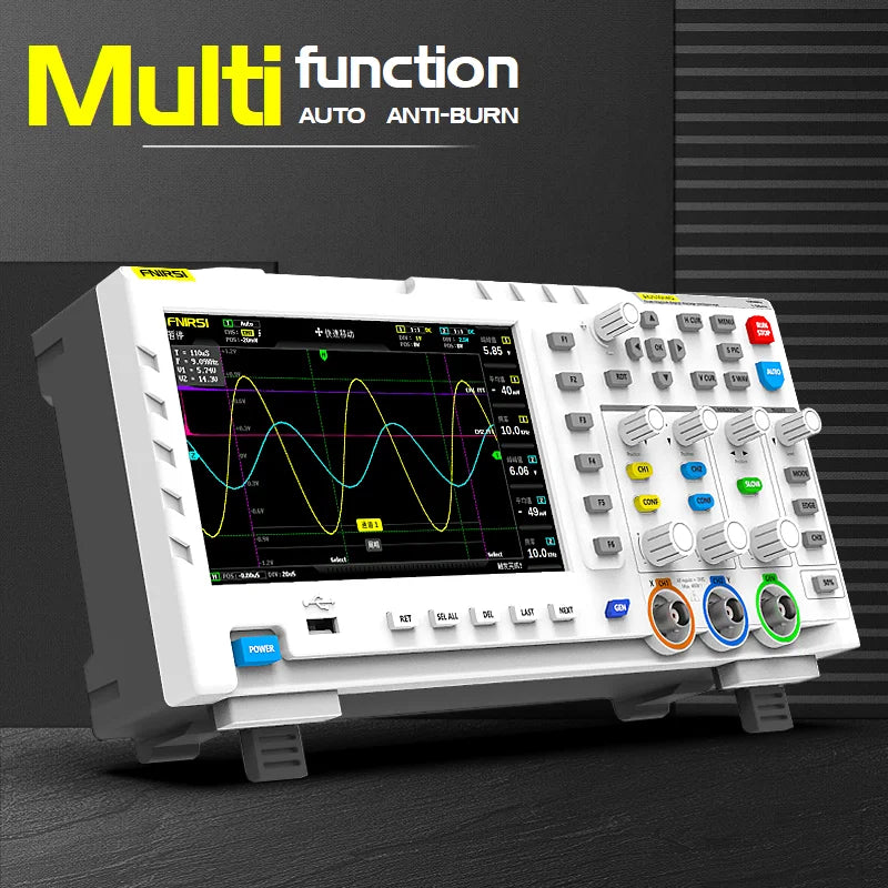 FNIRSI-1014D Dual Channel Desktop Digital Oscilloscope 100MHz* 2 Analog Bandwidth 1GSa/s Sampling Rate 10Mhz Signal Generator