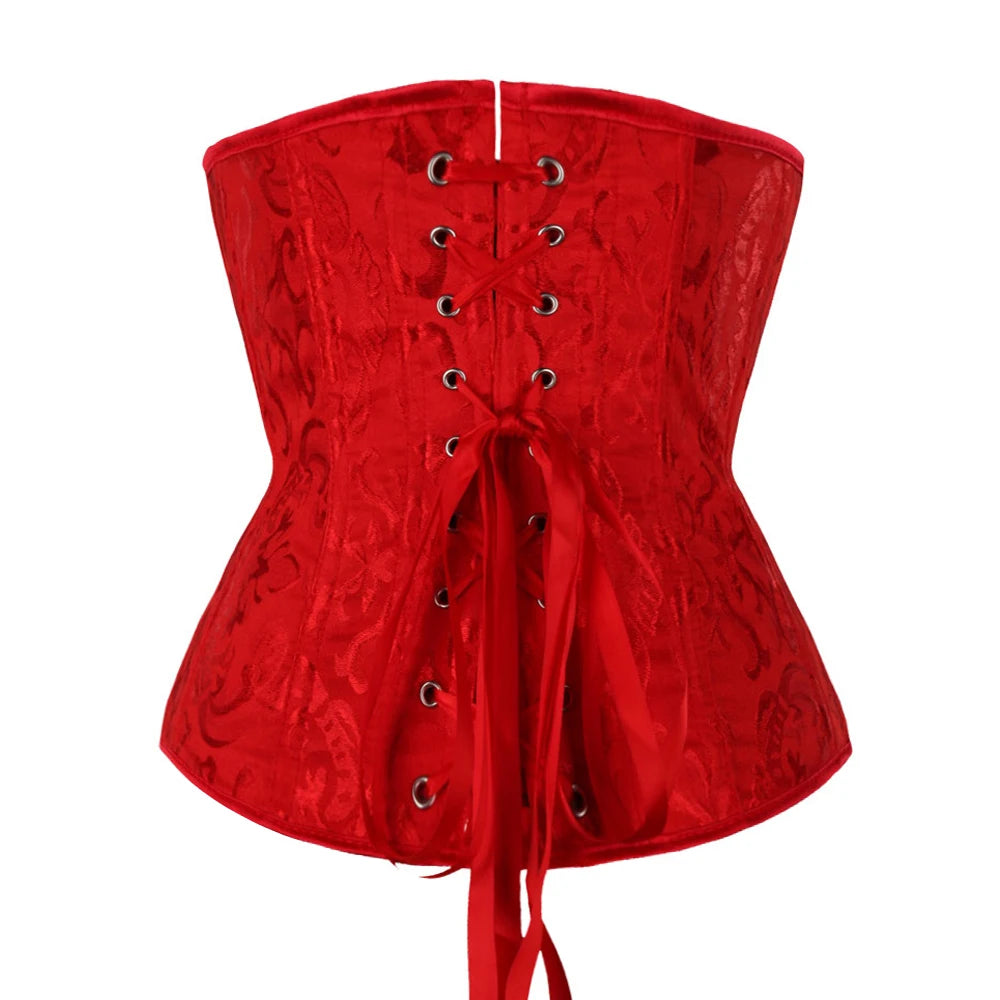 Underbust Corset Floral Push Up Boned Bustier Gothique Korsett For Women Front Busk Gorset Korse Sexy Women Gothic Corset