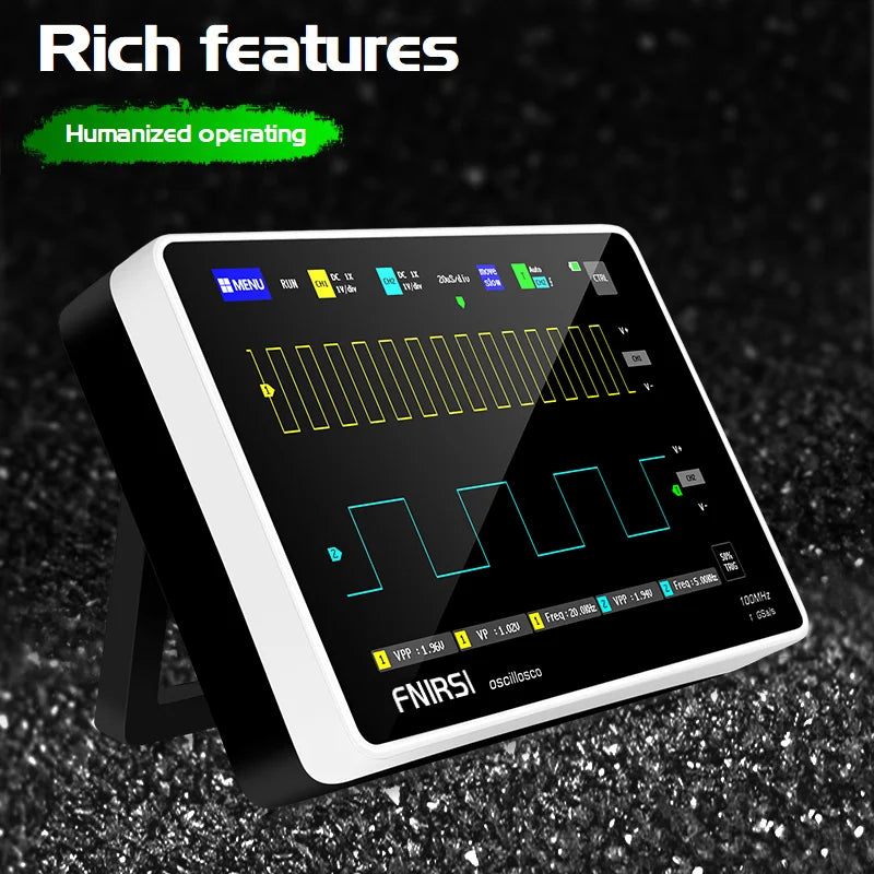 FNIRSI-1013D Digital Tablet Oscilloscope Dual Channel 100M Bandwidth 1GS Sampling Rate 7 Inches Mini Tablet Digital Oscilloscope