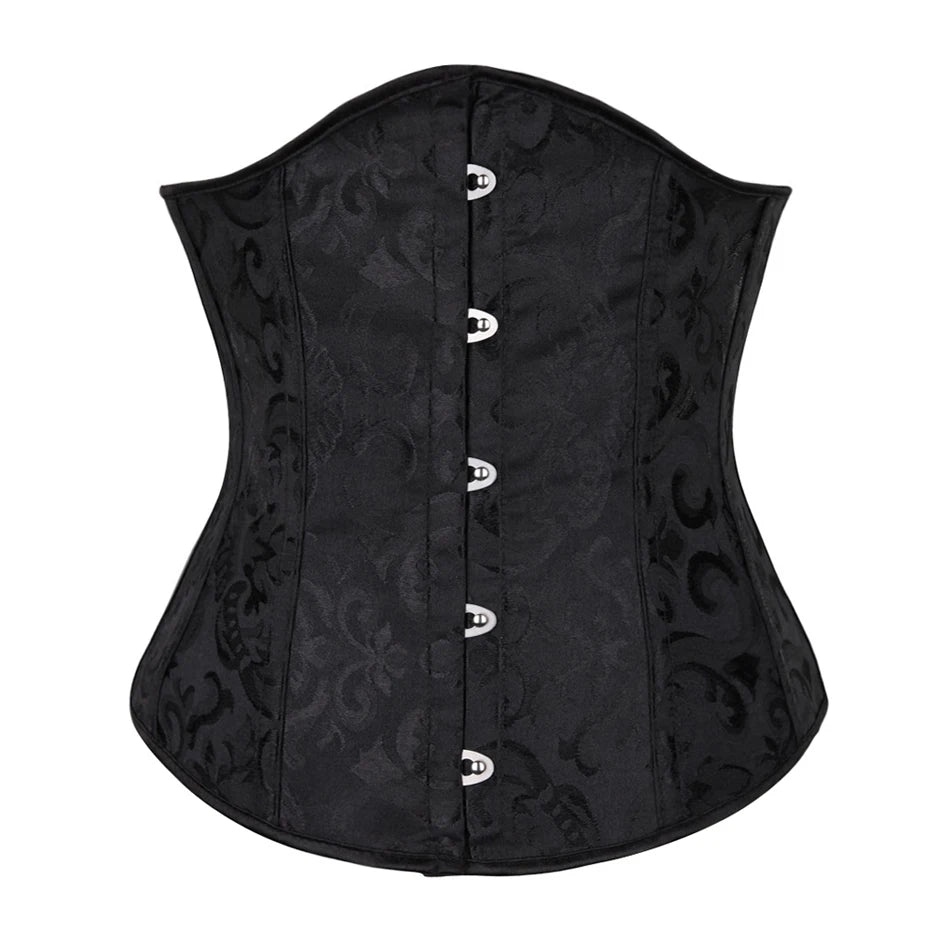 Underbust Corset Floral Push Up Boned Bustier Gothique Korsett For Women Front Busk Gorset Korse Sexy Women Gothic Corset