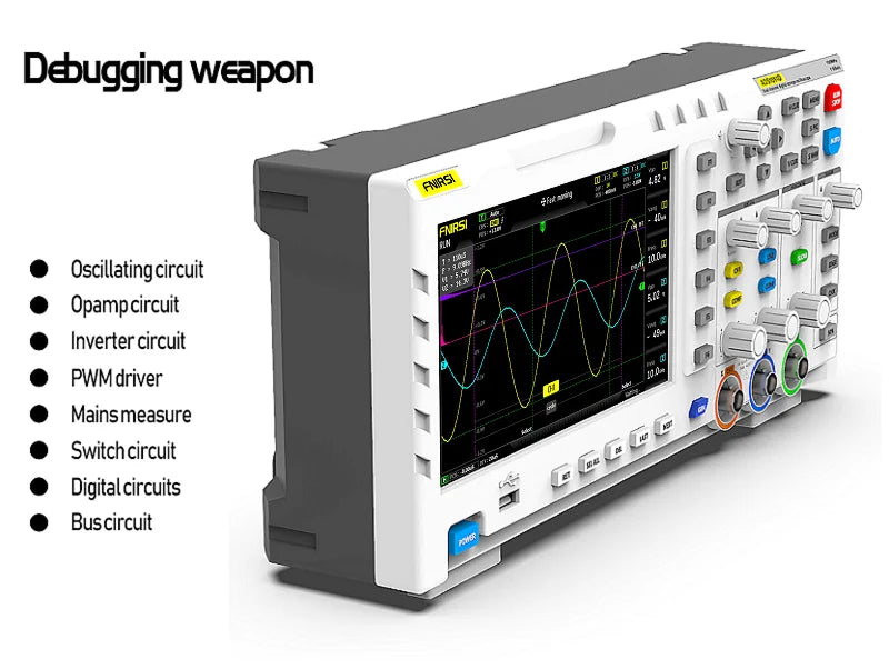FNIRSI-1014D Dual Channel Desktop Digital Oscilloscope 100MHz* 2 Analog Bandwidth 1GSa/s Sampling Rate 10Mhz Signal Generator