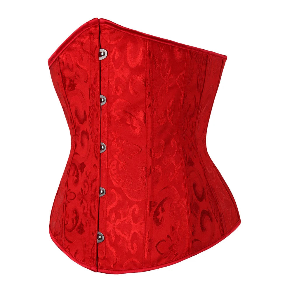 Underbust Corset Floral Push Up Boned Bustier Gothique Korsett For Women Front Busk Gorset Korse Sexy Women Gothic Corset