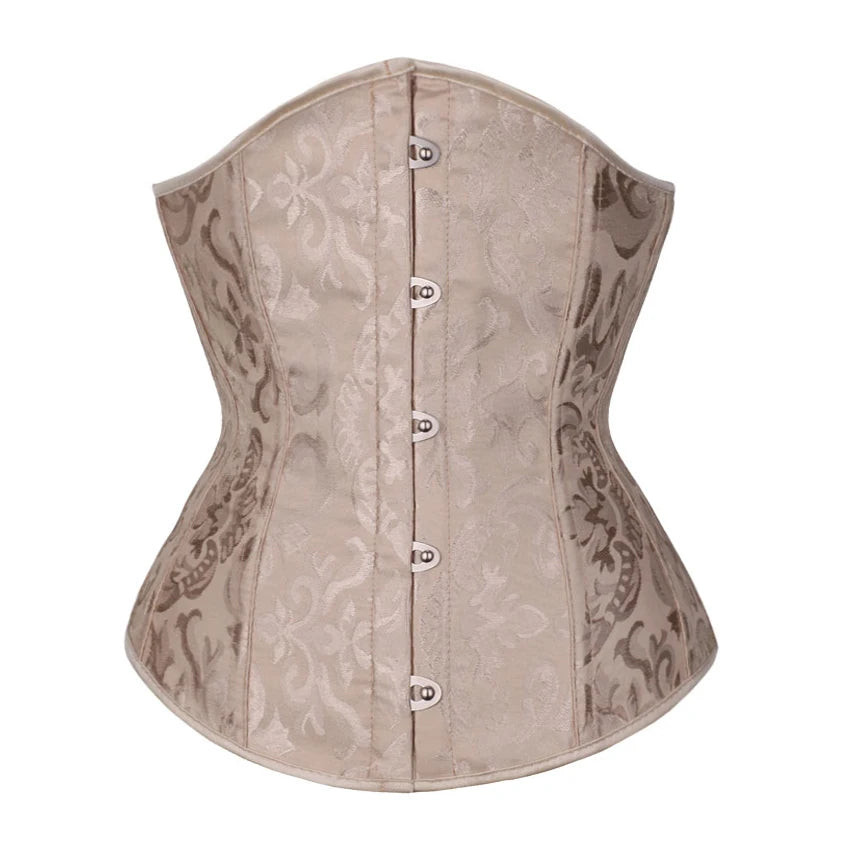Underbust Corset Floral Push Up Boned Bustier Gothique Korsett For Women Front Busk Gorset Korse Sexy Women Gothic Corset