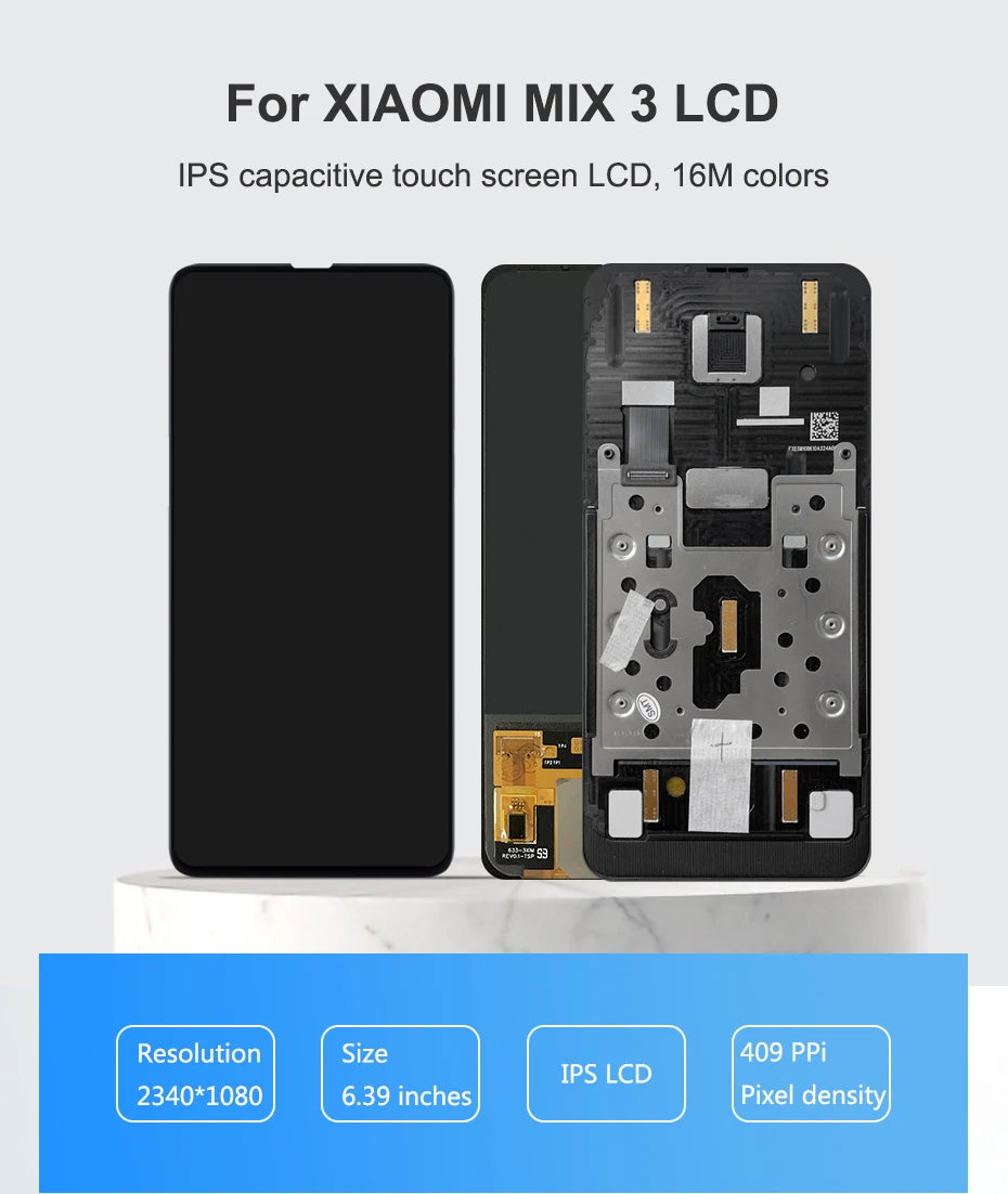 AMOLED For Xiaomi Mi Mix 3 LCD Display Touch Screen Digitizer with Frame 6.39" For Xiaomi Mix3 5G M1810E5A Screen Replacement