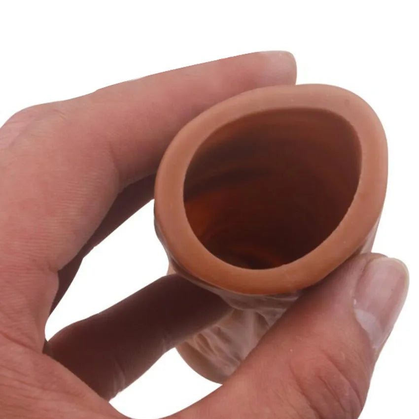 Reusable Penis Sleeve Enlargement Condoms Sex Toys For Men Dildo Extender Enhancer Sex Delay Realistic Condom Intimate Goods