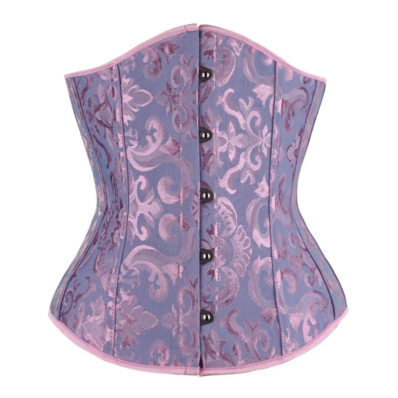 Underbust Corset Floral Push Up Boned Bustier Gothique Korsett For Women Front Busk Gorset Korse Sexy Women Gothic Corset