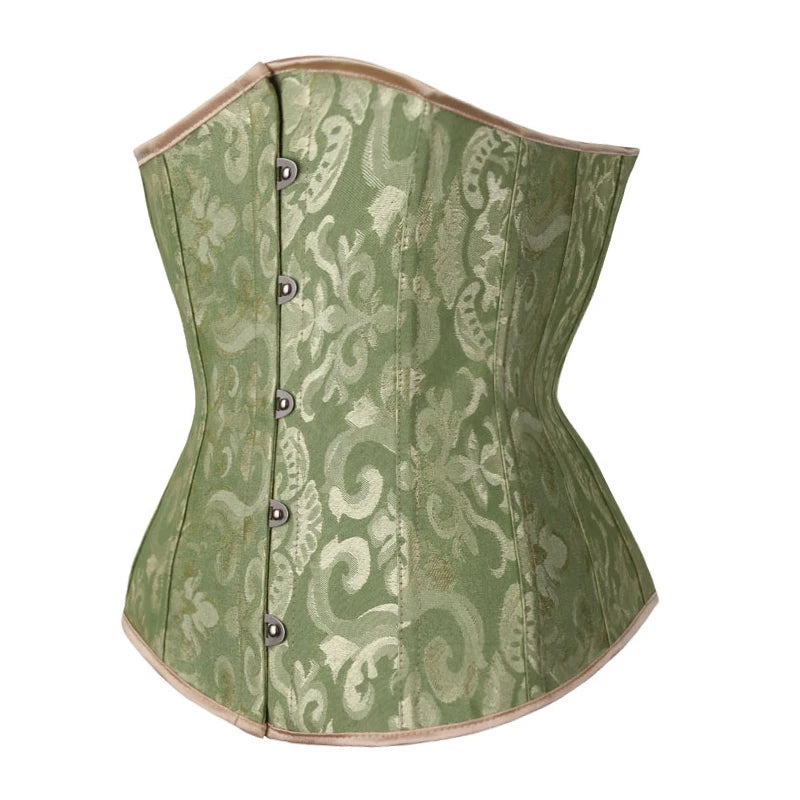 Underbust Corset Floral Push Up Boned Bustier Gothique Korsett For Women Front Busk Gorset Korse Sexy Women Gothic Corset
