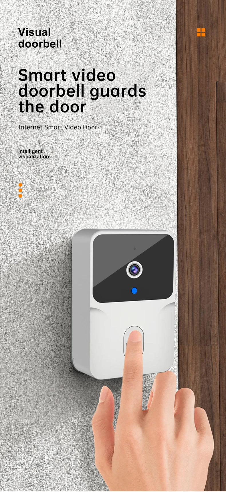 Tuya Smart Video Doorbell Wireless HD Camera PIR Motion Detection IR Alarm Security Door Bell Wi-Fi Intercom for Home Apartment