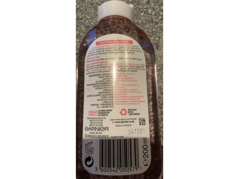 Garnier Natural Rose Water Cleansing Milk and Toner Sensitive Skin
