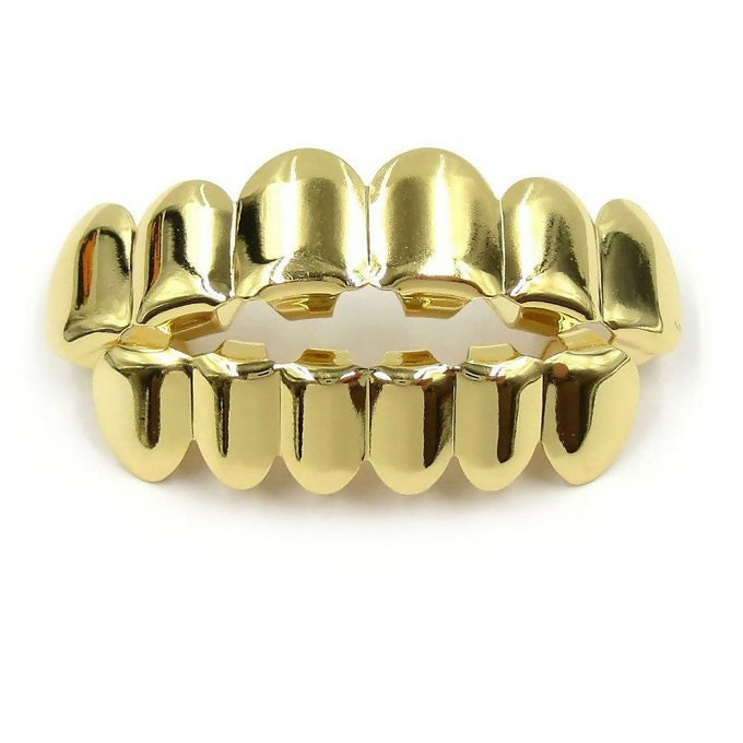 Fashion Gold Grillz/Slugs 24 K Gold Plated (TOP&BOTTOM)