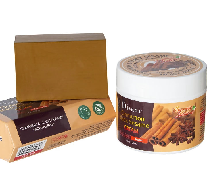 Disaar cinnamon black sesame soap +cream
