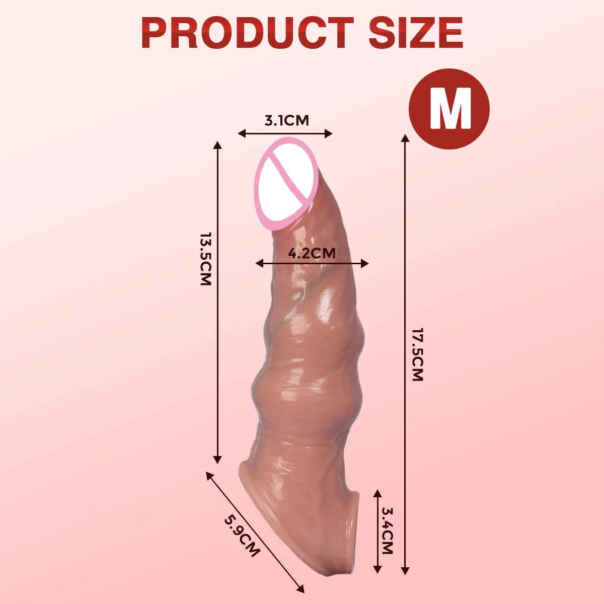 HESEKS Silicone Penis Sleeve Extender Realistic Hollow Dildo Reusable Cock Enhancer Ring Large Condom Male Sex Toys for Men 18+