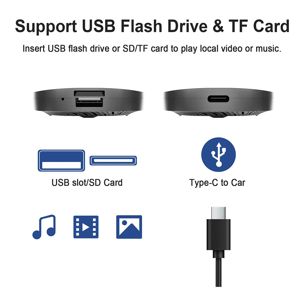 Android 13 CarPlay TV Box Wireless CarPlay Android Auto Adapter Car Multimedia Smart AI Box Support Netflix YouTube