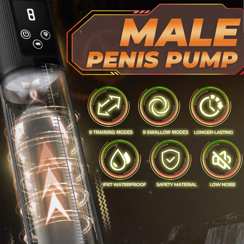 Electric penis pump expanding simulation vacuum pump expanding extension pump male masturbator penis bigger coach adult sex toys