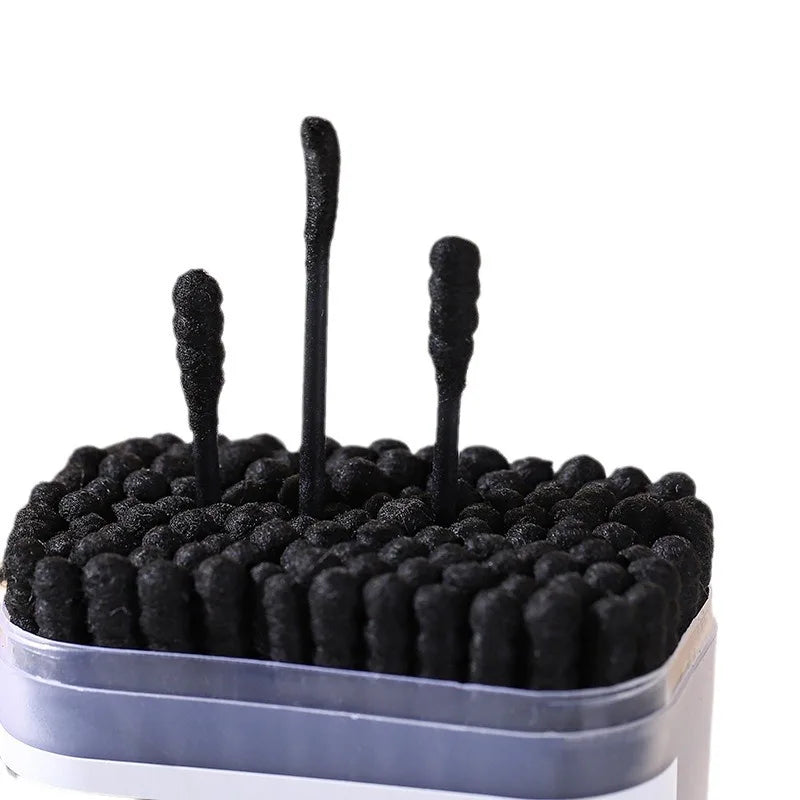 Boxed black cotton swabs Japanese earpick cotton swabs Clean Blackhead earpick disposable double-ended cotton swabs