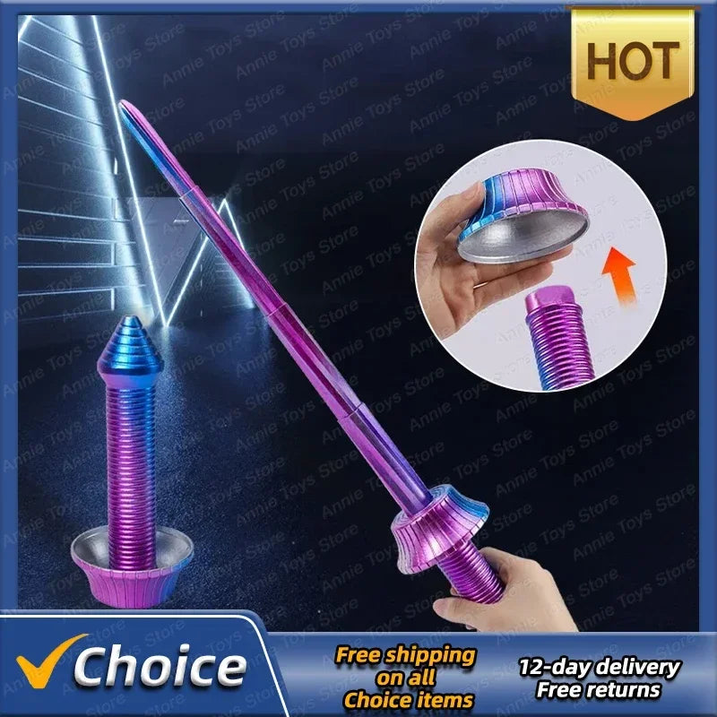 3pcs Katana 3d Printing Spiral Sword Gravity Retractable Sword Swinging Knife Creative Decompression Model Toy
