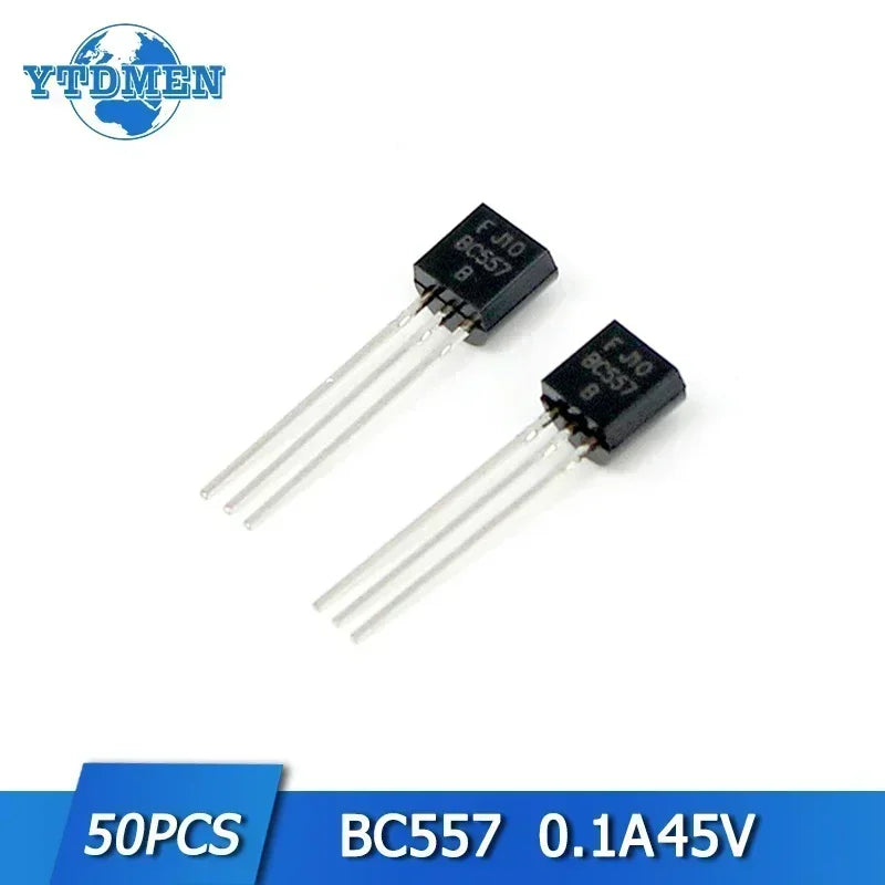 50pcs Transistors BC547 BC557 Each 25pcs BC547B BC557B NPN PNP Triode Transistor DIY Electronic Kit