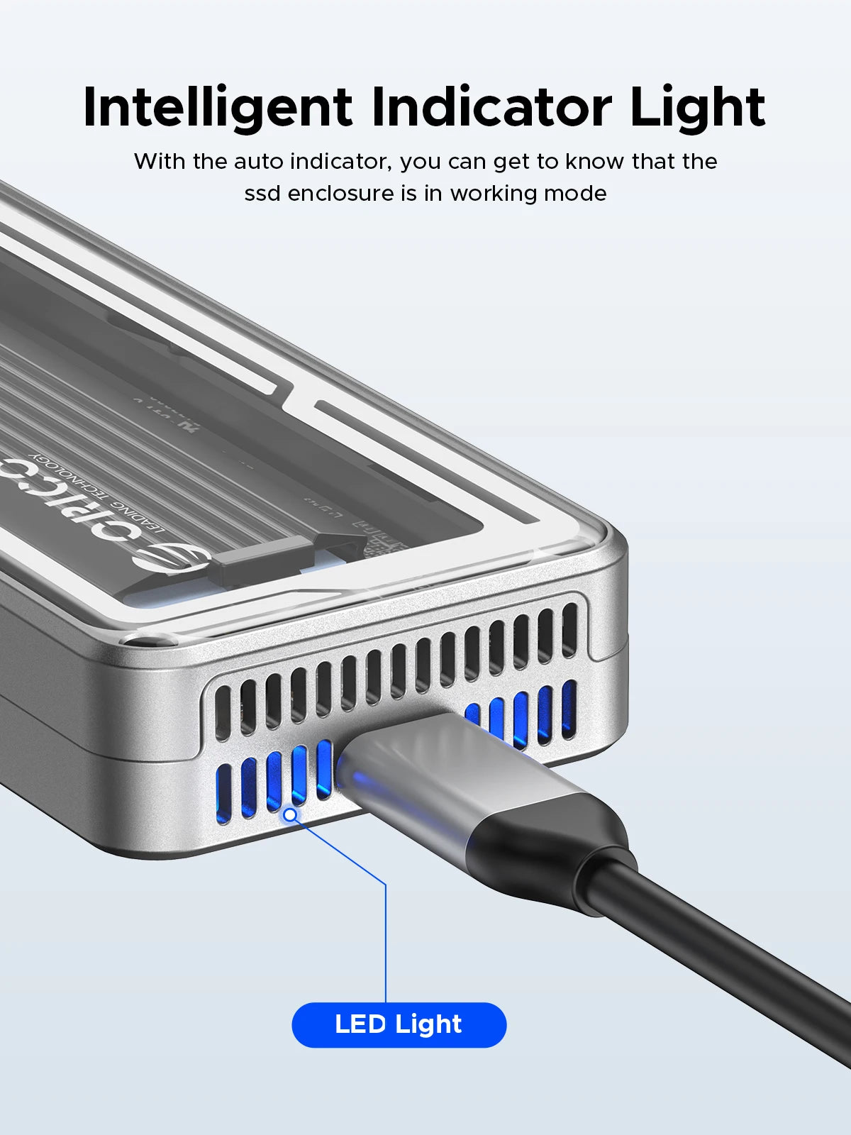 ORICO 40Gbps USB4 M.2 SSD Enclosure 8TB with with Cooling Fan PCIe4.0 NVME Enclosure Aluminum Compatible Thunderbolt 3/4 for Mac