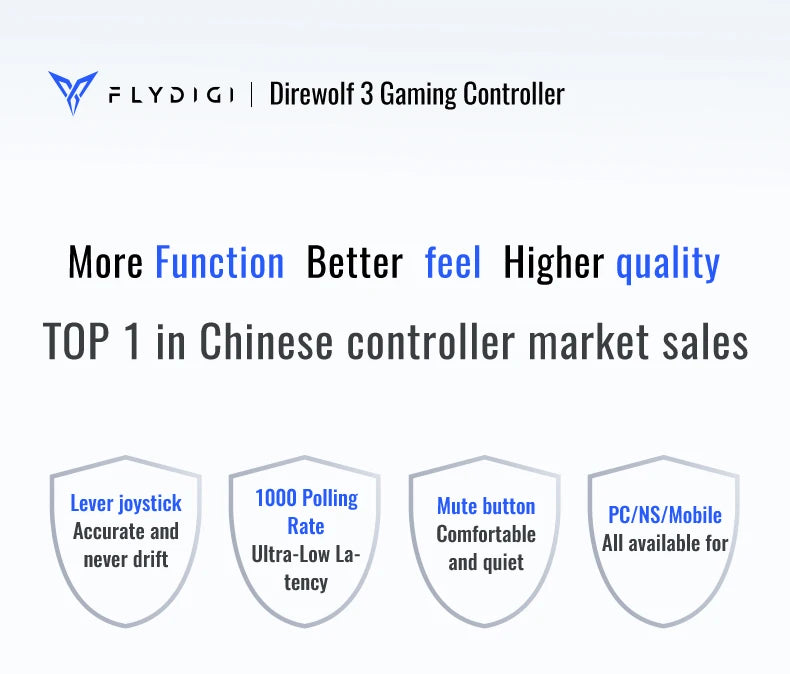 Flydigi Direwolf3\Direwolf2 Wireless Gaming Controller Bluetooth Hall Lineness Function Controller for Windows Nintendo Switch