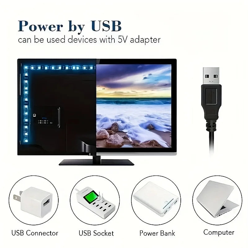 RGB 2835 LED Strip Light Bluetooth App Smart Control Flexible Diode Tape Ribbon TV Desktop Backlight Music Sync Decor For Home