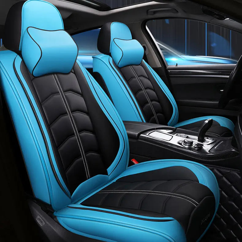 4 Pc Car Accessories Most Comfortable Cute Waterproof Nappa Custom Fit Design Universal Full Set Luxury Leather Car Seat Cover