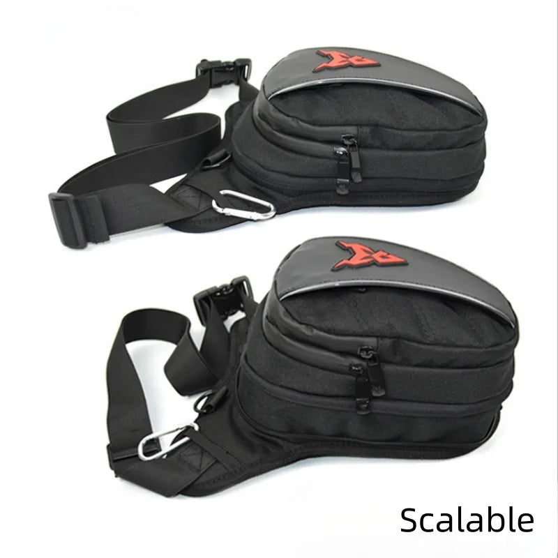 Motorcycle Drop Leg Side Bag Black Motorcycle Bag Hard Shell Outdoor Casual Waist Bag Motorbike Hip Bum Pack Bags