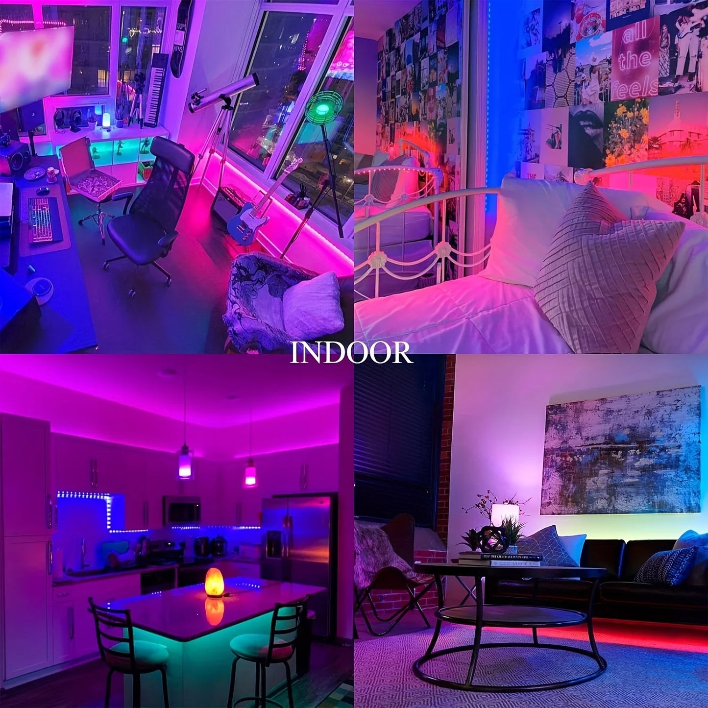 RGB 2835 LED Strip Light Bluetooth App Smart Control Flexible Diode Tape Ribbon TV Desktop Backlight Music Sync Decor For Home