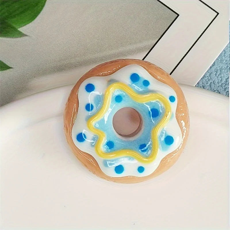 6pcs Adorable Mini Donut Shaped Refrigerator Magnets - Colorful Kawaii Decals for Fridge, Whiteboard, and Office Kitchen Decor