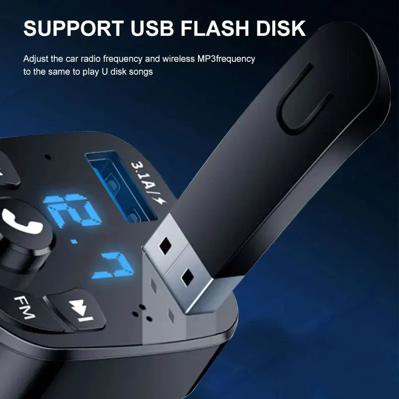 Car Bluetooth Mps Player Single Port Fast Charging Hands Free Call Usb Flash Drive Plug And Play Bluetooth Receiver