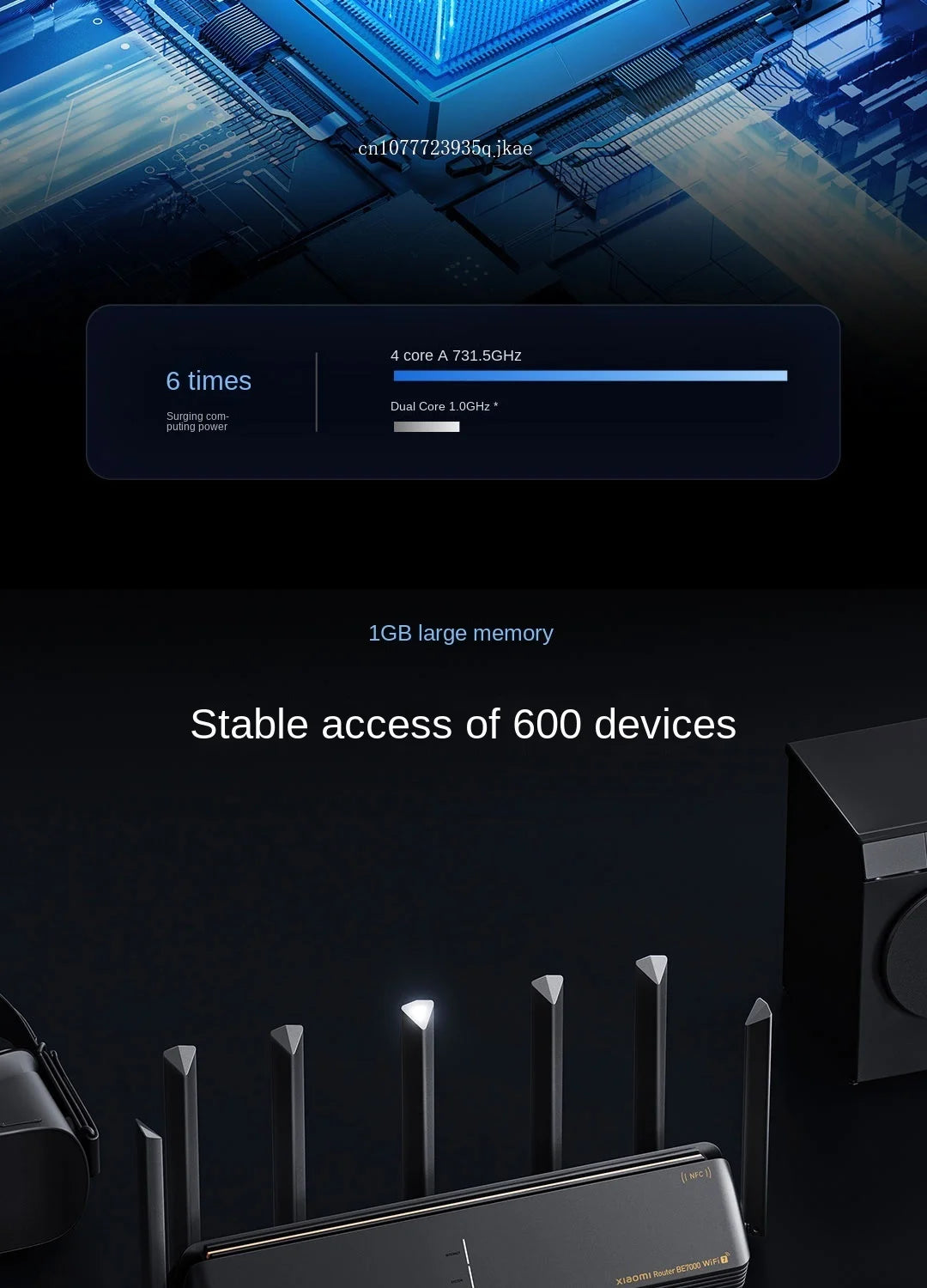 New Xiaomi Router BE7000 WIFI 7 Tri-Band WiFi Repeater VPN 1GB Mesh IPTV 4 x 2.5G USB 3.0 Ethernet Ports Modem Signal Amplifier