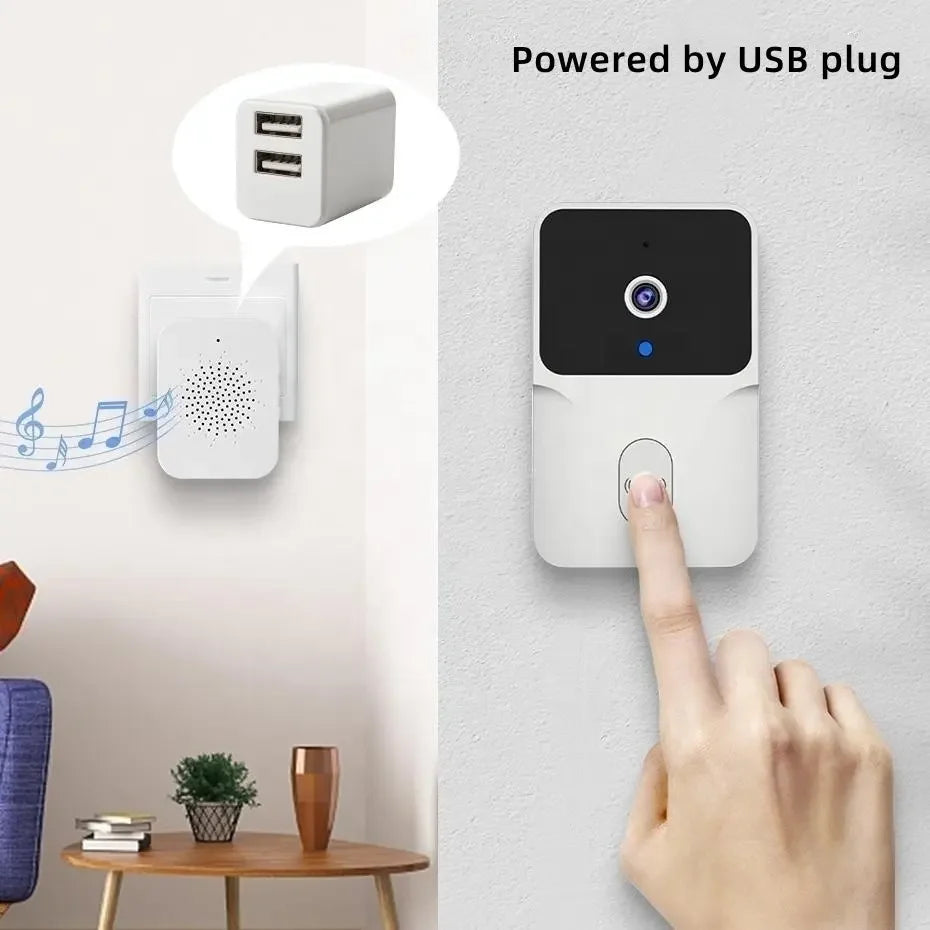 Tuya Smart Video Doorbell Wireless HD Camera PIR Motion Detection IR Alarm Security Door Bell Wi-Fi Intercom for Home Apartment