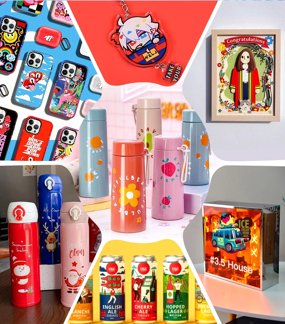 A4 UV DTF Printer UV Flatbed Printer With Varnish XP600 L805 UV Sticker Printer With Laminating machine For Metal Acrylic Print