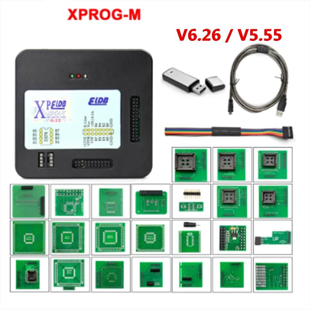 Xprog5.55 XPROG-M Add New Authorization V5.55 X-PROG M Metal Box XPROG ECU Programmer Tool X Prog M5.55 Full Adapters