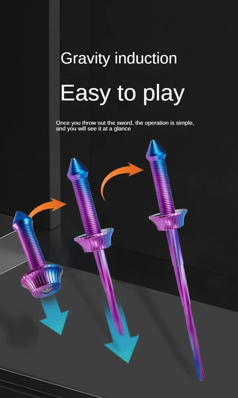 3pcs Katana 3d Printing Spiral Sword Gravity Retractable Sword Swinging Knife Creative Decompression Model Toy