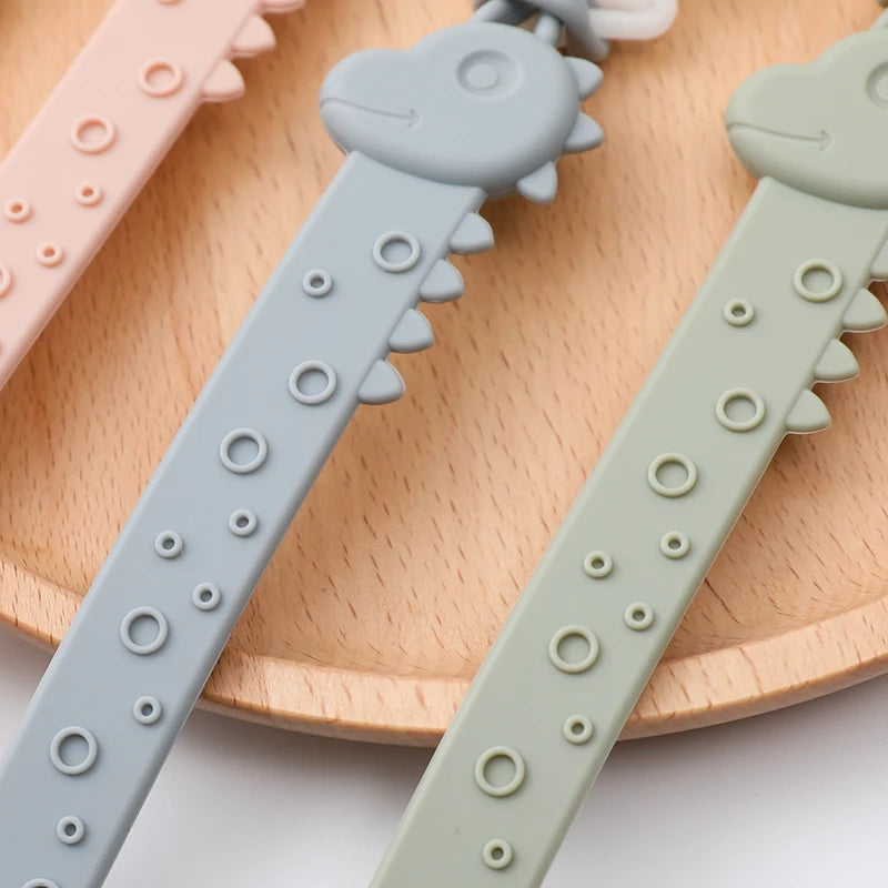 One-Piece Silicone Pacifier Clip Holder, Soft Flexible Pacifier Clips Binky Clips for Baby Boys and Girls, Baby Accessories