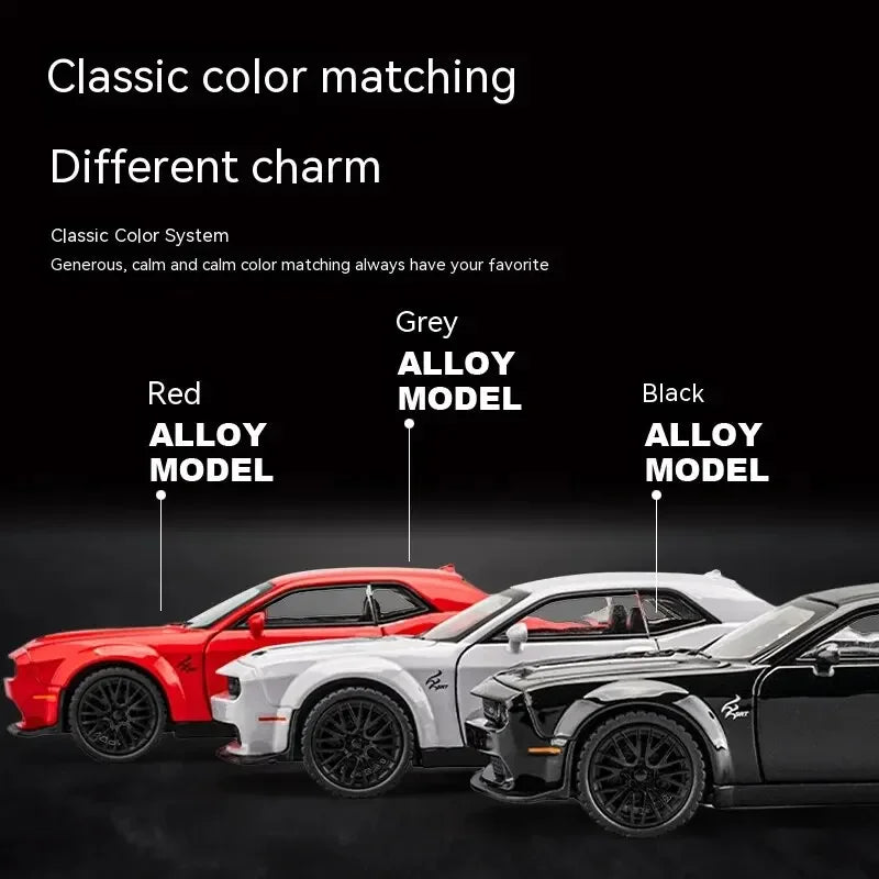 1:32Die-cast Metal Dodge Challenger Toy Car Simulation Model Can Light Up Can Drive Boring Boy's Gift Christmas Gift